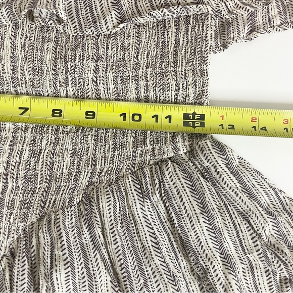 Anthropologie Promesa Size L Strapless Mini Dress Romper Ruching Cream Gray - Picture 8 of 13